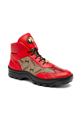Mauri Pyro 3216 Crocodile Skin / Fabric / Nappa Leather Boots (MA5562)-AmbrogioShoes