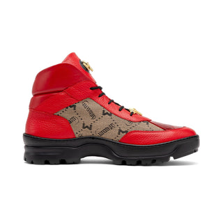 Mauri Pyro 3216 Exotic Crocodile Skin / Fabric / Nappa Leather Boots (MA5562)(Made to Order)-AmbrogioShoes