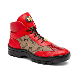 Mauri Pyro 3216 Men's Shoes Exotic Crocodile Skin / Fabric / Nappa Leather Boots (MA5562)(Special Order)-AmbrogioShoes