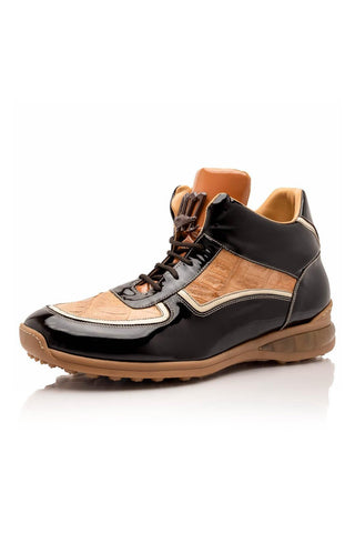 Mauri Quick M797 Crocodile / Patent High-Top Sneakers-AmbrogioShoes