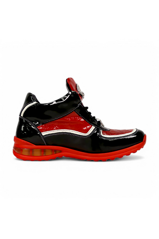 Mauri Quick M797 Exotic Crocodile / Patent High-Top Sneakers (MA5675)-AmbrogioShoes