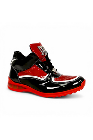 Mauri Quick M797 Exotic Crocodile / Patent High-Top Sneakers (MA5675)-AmbrogioShoes