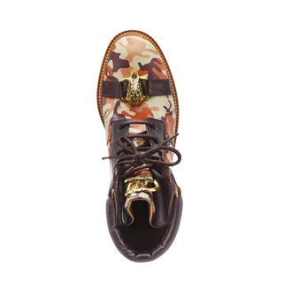 Mauri Rambo 4980 Camouflage Brown Exotic Alligator / Calf-Skin Leather Boots (MA5275)(Made to Order)-AmbrogioShoes