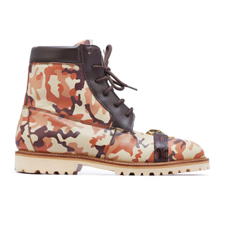 Mauri Rambo 4980 Camouflage Brown Exotic Alligator / Calf-Skin Leather Boots (MA5275)(Made to Order)-AmbrogioShoes
