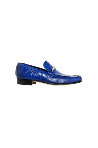 Mauri Regal Men's Designer Shoes Royal Blue Exotic Alligator Loafers 4894-2 (MA5126) (Made to Order)-AmbrogioShoes