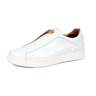 Mauri Regata 8478/14 Exotic Crocodile / Nappa Leather Slip-On Sneaker (MA5671)(Made to Order)-AmbrogioShoes