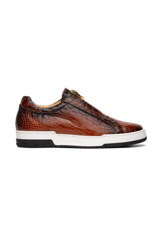 Mauri Regata 8478/2 Cognac with T.moro Finish Alligator Casual Slip-On Sneakers (MA5620)
