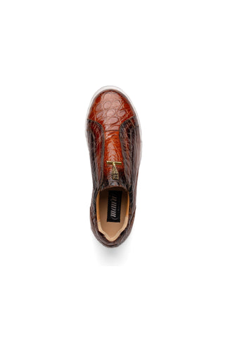 Mauri Regata 8478/2 Cognac with T.moro Finish Exotic Alligator Casual Slip-On Sneakers (MA5620)-AmbrogioShoes