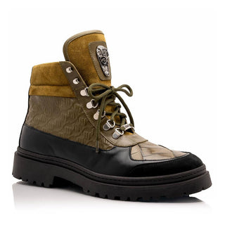Mauri Renegade 3271 Men's Shoes Exotic Crocodile / Nubuck / Nappa / Suede Leather Boots (MA5629) (Special Order)-AmbrogioShoes