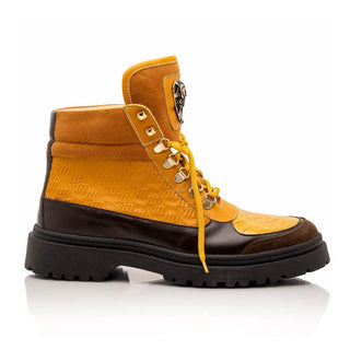 Mauri Renegade 3271 Men's Shoes Exotic Crocodile / Nubuck / Nappa / Suede Leather Boots (MA5629) (Special Order)-AmbrogioShoes