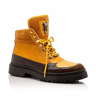 Mauri Renegade 3271 Men's Shoes Exotic Crocodile / Nubuck / Nappa / Suede Leather Boots (MA5629) (Special Order)-AmbrogioShoes