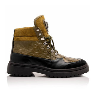Mauri Renegade 3271 Men's Shoes Exotic Crocodile / Nubuck / Nappa / Suede Leather Boots (MA5629) (Special Order)-AmbrogioShoes