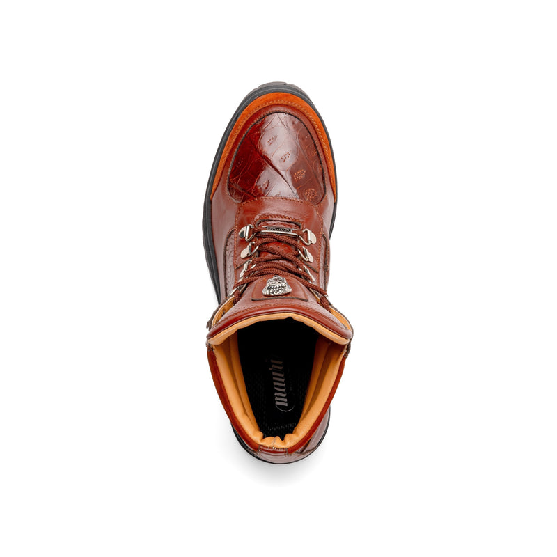 Mauri 3271 Men's Shoes Gold Exotic Crocodile / Nubuck / Nappa Leather Boots (MA5587)-AmbrogioShoes
