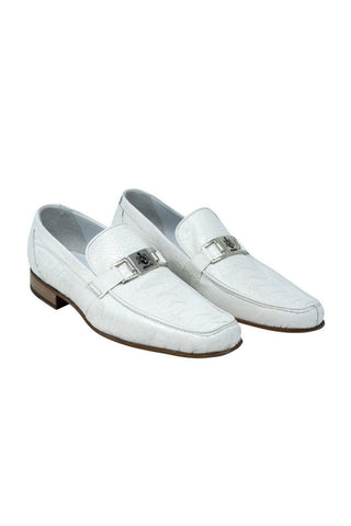 Mauri Royalty White Exotic Ostrich Loafers 3042 (MA5106)-AmbrogioShoes