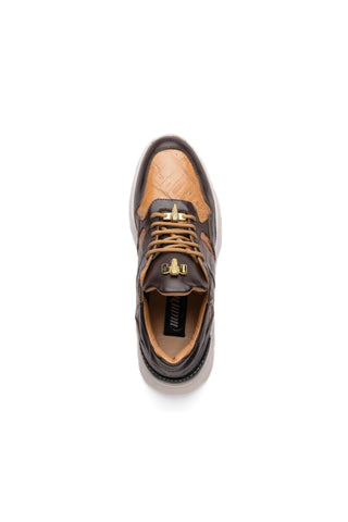 Mauri Runner 8457/1 Sport Rust & Dune Crocodile / Nappa Leather Casual Bubble Sneakers (MA5619)