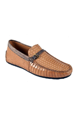 Mauri Sand Dune Exotic Snake-Skin / Karung -Casual Moccasins 3410 (MAO1042)-AmbrogioShoes