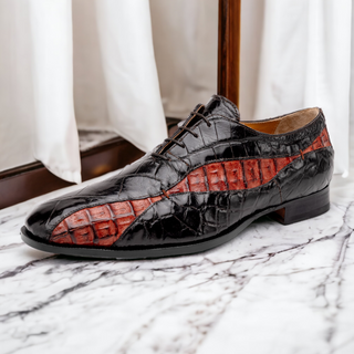 Mauri Scarface 3227 Men's Shoes Exotic Alligator Skin & Hornback Oxfords (MA5583) (Special Order)-AmbrogioShoes