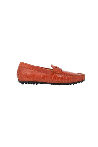 Mauri Scenic Gerbera Red Exotic Ostrich Loafers 3405 (MA5118)-AmbrogioShoes
