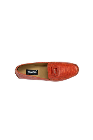 Mauri Scenic Gerbera Red Exotic Ostrich Loafers 3405 (MA5118)-AmbrogioShoes