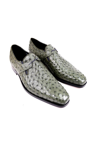 Mauri Serpentine Green Ostrich Oxfords 4883 (MAO1027)-AmbrogioShoes