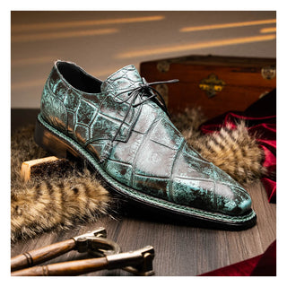 Mauri Shadow 3281/4 Men's Shoes Exotic Alligator Derby (MA5637) (Special Order)-AmbrogioShoes