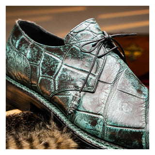 Mauri Shadow 3281/4 Men's Shoes Exotic Alligator Derby (MA5637) (Special Order)-AmbrogioShoes
