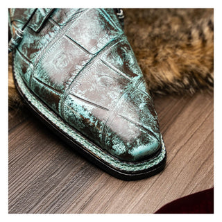 Mauri Shadow 3281/4 Men's Shoes Exotic Alligator Derby (MA5637) (Special Order)-AmbrogioShoes