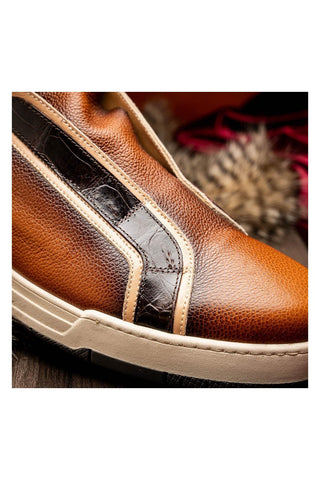 Mauri Sleek 8497 Exotic Crocodile / Time / Nappa Leather Sneakers (MA5650)-AmbrogioShoes