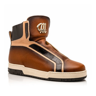 Mauri Sleek 8497 Men's Shoes Exotic Crocodile / Time / Nappa Leather Sneakers (MA5650) (Special Order)-AmbrogioShoes