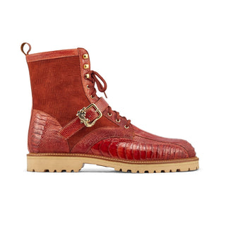 Mauri Soldier 4997 Men's Shoes Exotic Ostrich Leg / Suede Leather Hiking Boots (MA5479)-AmbrogioShoes