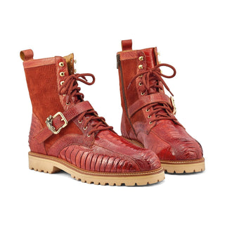 Mauri Soldier 4997 Men's Shoes Exotic Ostrich Leg / Suede Leather Hiking Boots (MA5479)-AmbrogioShoes