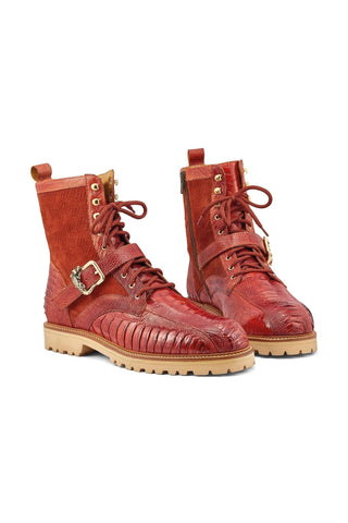 Mauri Soldier 4997 Ostrich Leg / Suede Hiking Boots (MA5479)-AmbrogioShoes