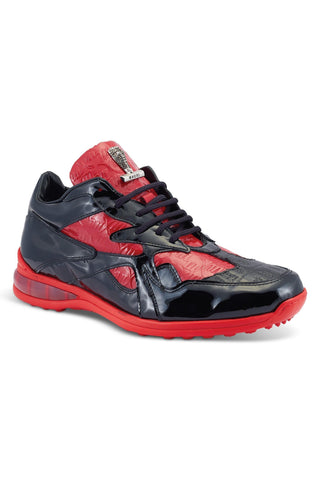 Mauri Sonic 8464/1 Exotic Crocodile Skin & Patent Casual Bubble Sneakers (MA5540)-AmbrogioShoes