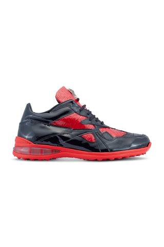 Mauri Sonic 8464/1 Exotic Crocodile Skin & Patent Casual Bubble Sneakers (MA5540)-AmbrogioShoes