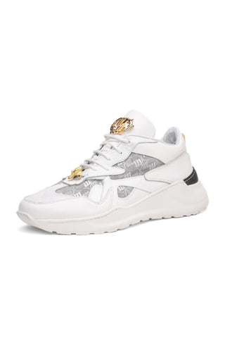 Mauri Sonic 8464/2 Acre & White Crocodile / Nappa Leather / Fabric Casual Bubble Sneakers (MA5618)
