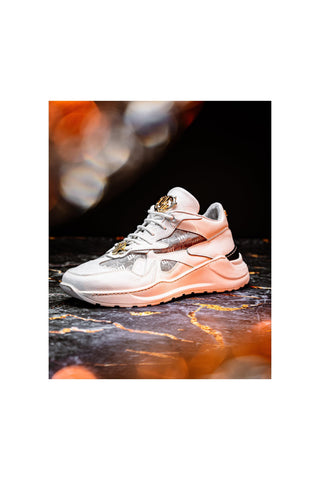 Mauri Sonic 8464/2 Acre & White Crocodile / Nappa Leather / Fabric Casual Bubble Sneakers (MA5618)