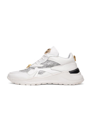 Mauri Sonic 8464/2 Acre & White Crocodile / Nappa Leather / Fabric Casual Bubble Sneakers (MA5618)