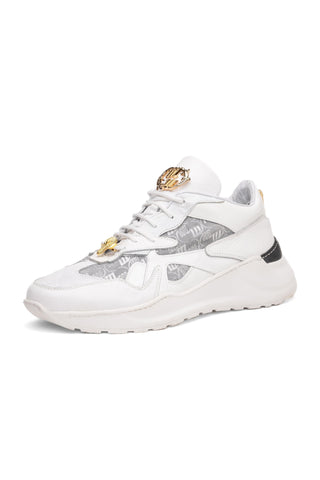 Mauri Sonic 8464/2 Acre & White Exotic Crocodile / Nappa Leather / Fabric Casual Bubble Sneakers (MA5618)-AmbrogioShoes