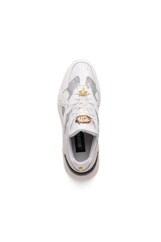 Mauri Sonic 8464/2 Acre & White Exotic Crocodile / Nappa Leather / Fabric Casual Bubble Sneakers (MA5618)-AmbrogioShoes