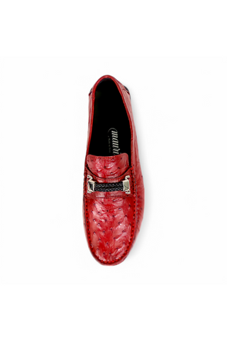 Mauri Sprinter 3517/5 Exotic Ostrich Horsebit Slip-On Driver (MA5662)-AmbrogioShoes