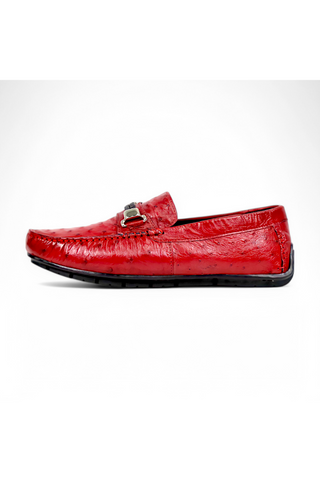 Mauri Sprinter 3517/5 Exotic Ostrich Horsebit Slip-On Driver (MA5662)-AmbrogioShoes