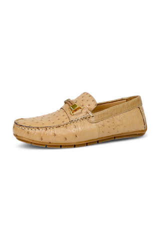 Mauri Sprinter 3517/5 Exotic Ostrich Horsebit Slip-On Driver (MA5662)-AmbrogioShoes