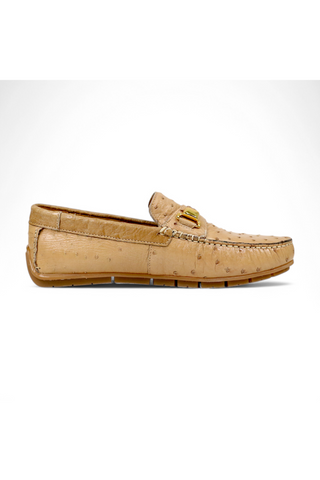 Mauri Sprinter 3517/5 Exotic Ostrich Horsebit Slip-On Driver (MA5662)-AmbrogioShoes