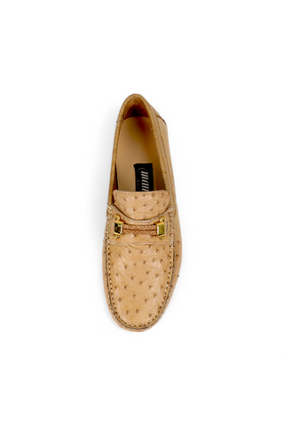 Mauri Sprinter 3517/5 Exotic Ostrich Horsebit Slip-On Driver (MA5662)-AmbrogioShoes