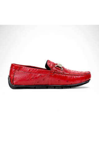Mauri Sprinter 3517/5 Exotic Ostrich Horsebit Slip-On Driver (MA5662)-AmbrogioShoes