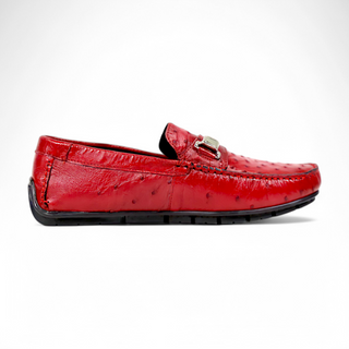 Mauri Sprinter 3517/5 Exotic Ostrich Horsebit Slip-On Driver (MA5662)-AmbrogioShoes