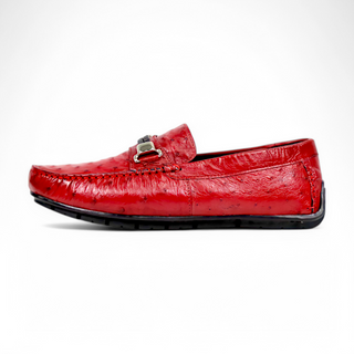 Mauri Sprinter 3517/5 Men's Shoes Exotic Ostrich Horsebit Slip-On Driver (MA5662)(Special Order)-AmbrogioShoes