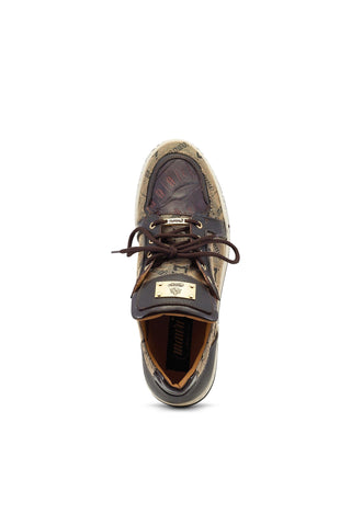 Mauri Supreme 8440/1 Crocodile Skin / Fabric / Leather Sneakers (MA5490)-AmbrogioShoes