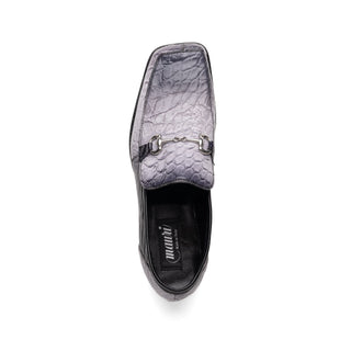 Mauri Switch 3290 Men's Shoes Multi Gray & Black Exotic Alligator / Calf-Skin Leather Slip-On Horsebit Loafers (MA5602)(Special Order)-AmbrogioShoes