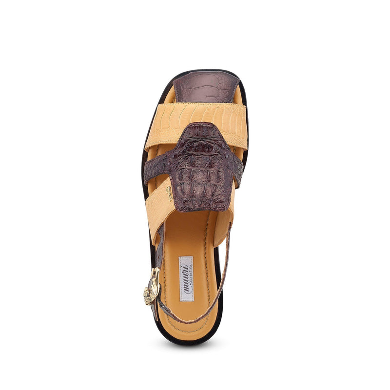 Mauri Tahiti 5161 Men's Shoes Sport Rust & Light Caramel Exotic Ostrich / Hornback Casual Sandals (MA5522)-AmbrogioShoes